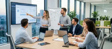 IT professionals collaborating on project planning and team resourcing